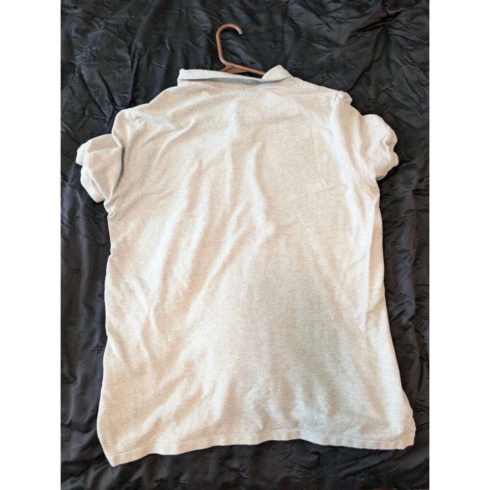 Ralph Lauren custom fit polo gray with navy blue logo size L